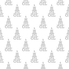 Oil pump or pump jack icon isolated seamless pattern on white background