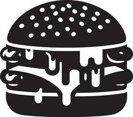 Delicious burger silhouette vector illustration isolated on a white background