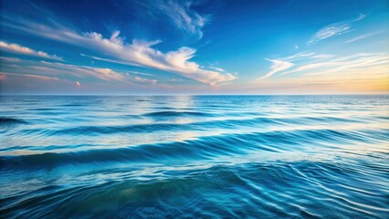 Obraz premium Gentle waves on a calm sea , tranquil, ocean, water, blue, peaceful, serene, horizon, motion, surface, natural, movement, ripple
