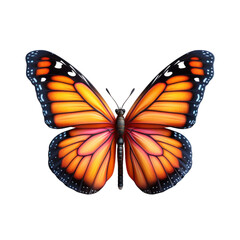 Fototapeta premium A vibrant orange and black butterfly with white spots on its wings.