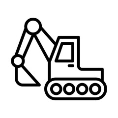 Excavator icon in thin line style vector illustration graphic design
