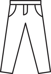 Denim Jeans Simple Minimalist Outline Vector Icon Illustration