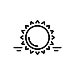 Black line icon for sun