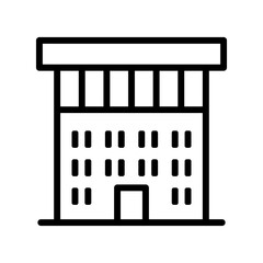 Building icon in thin line style vector illustration graphic design