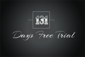 131 day free trial banner design. 131 days free banner background
