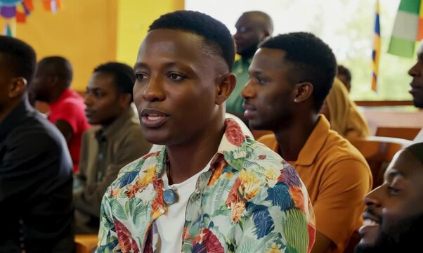 Haitian Man Engaged in Local Community Meeting