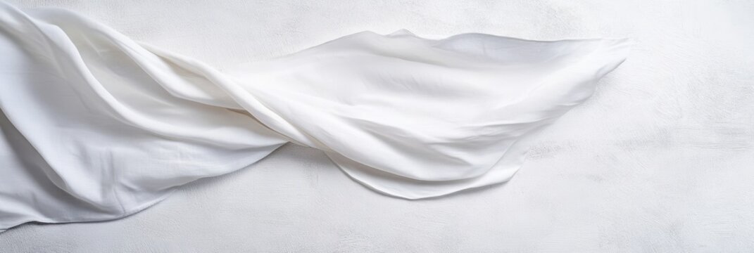 International Day of Neutrality. White flag waving on a white background. Horizontal banner. Free space for text. Resolving international conflicts by peaceful means, stop war concept. World Peace Day - Powered by Adobe