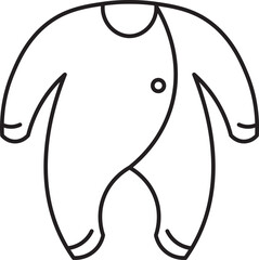 Newborn Baby Clothes Simple Minimalist Outline Vector Icon Illustration