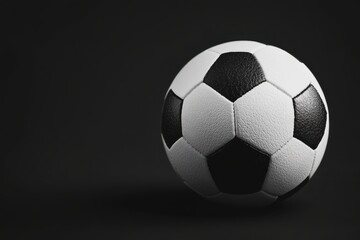 Naklejka premium Detailed black and white soccer ball image