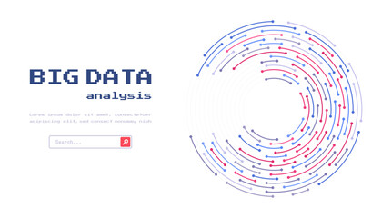 Technology background. Big data visualization concept. Abstract technology circuit board circle
