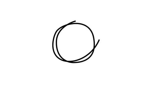 Animated of hand drawn circle path. make a  path circle video animation. 