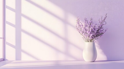 Vase filled with vibrant purple lavender blooms, a natural spring decoration