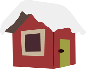 Snowy House in Winter