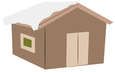 Snowy House in Winter