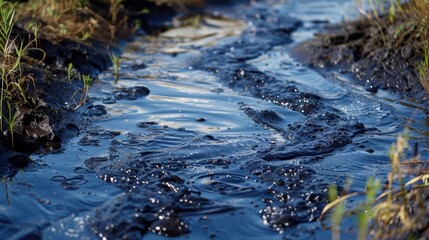 Obraz premium Chemical Spill: The release of harmful chemicals into the environment, posing severe health risks to humans and wildlife and leading to long-term contamination. 