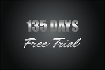 135 day free trial banner design. 135 days free banner background
