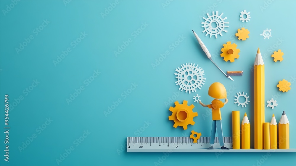 Poster precision design in paper cut art an engineer s blueprint for creativity