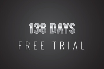 138 day free trial banner design. 138 days free banner background
