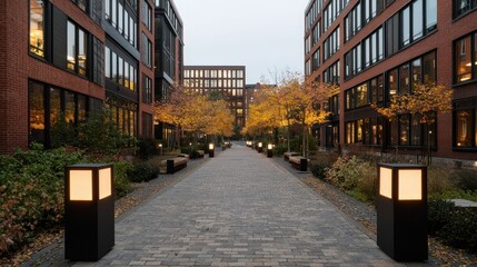 Fototapeta premium Brick Pathway in Autumn.