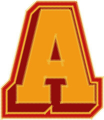 Baseball Patch Letter Alphabet Vector Element A