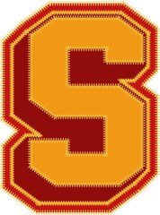 Baseball Patch Letter Alphabet Vector Element S
