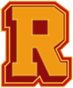 Baseball Patch Letter Alphabet Vector Element R