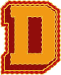 Baseball Patch Letter Alphabet Vector Element D