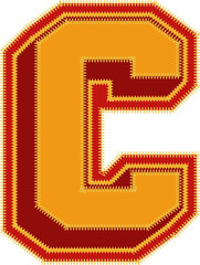 Baseball Patch Letter Alphabet Vector Element C