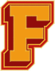 Baseball Patch Letter Alphabet Vector Element F