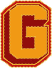 Baseball Patch Letter Alphabet Vector Element G