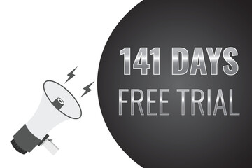 141 day free trial banner design. 141 days free banner background
