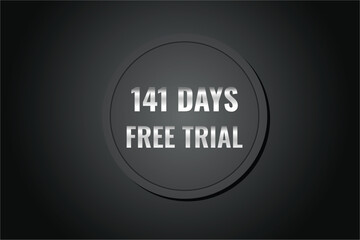 141 day free trial banner design. 141 days free banner background

