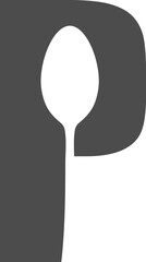 Fork Spoon Cutlery Letter Alphabet Vector Element P