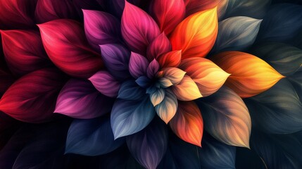 Obraz premium Abstract Flower with Multicolored Petals