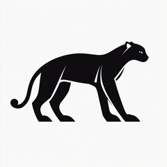 Obraz premium minimalist vector silhouette logo of a panther