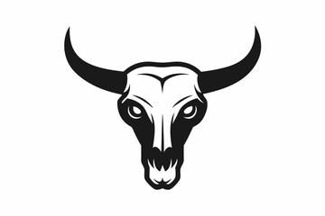 
bull skull silhouette, bull head icon, Vector illustration