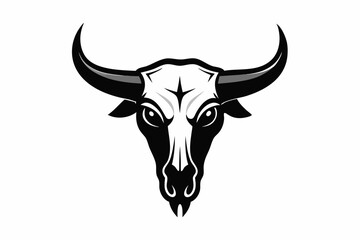 
bull skull silhouette, bull head icon, Vector illustration