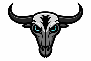 
bull skull silhouette, bull head icon, Vector illustration