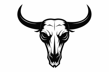 
bull skull silhouette, bull head icon, Vector illustration