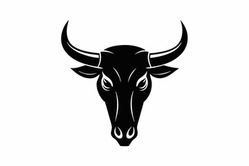 
bull skull silhouette, bull head icon, Vector illustration