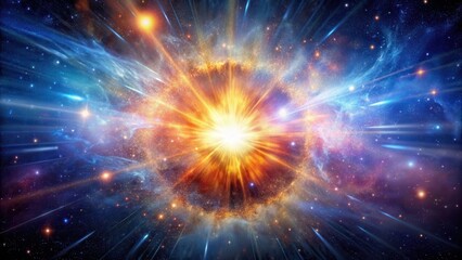 Naklejka premium A stunning depiction of the Big Bang's cosmic explosion , universe, space, astronomical, explosion, galaxy, cosmic