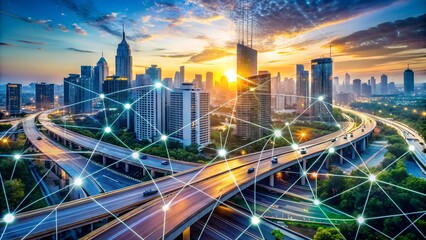 Smartcity, society 5.0, communication technology, Autonomous roads, intelligent transport, metropolitan IT development,