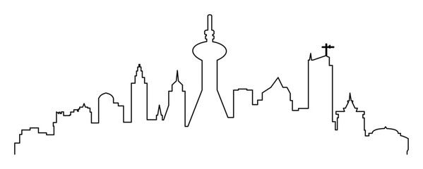 Fototapeta premium city landscape line drawing