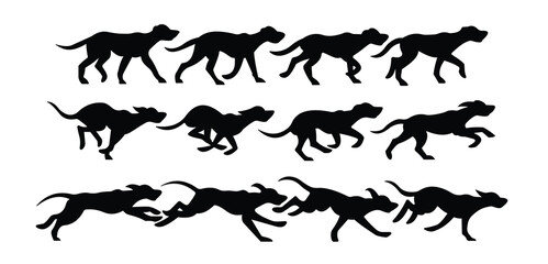 set of dogsilhouettes