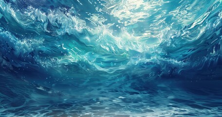A vibrant depiction of ocean waves, showcasing the beauty and movement of water.