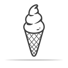 Cone ice cream outline icon transparent vector isolated