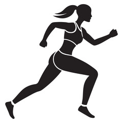 women workout silhouette of a person running