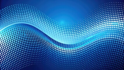 Blue wave with numerous dots creating a long pattern , ocean, water, abstract, pattern, design, texture, vibrant, colorful