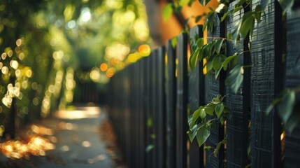 Fence: An enclosing structure made from wood, metal, or vinyl, used to delineate property lines, enhance privacy, and ensure security, while boosting curb appeal.
