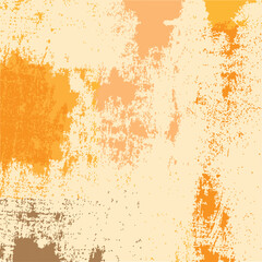 A vibrant, abstract pattern featuring warm tones of orange, brown, and beige. The design has a textured, distressed look with a symmetrical arrangement.